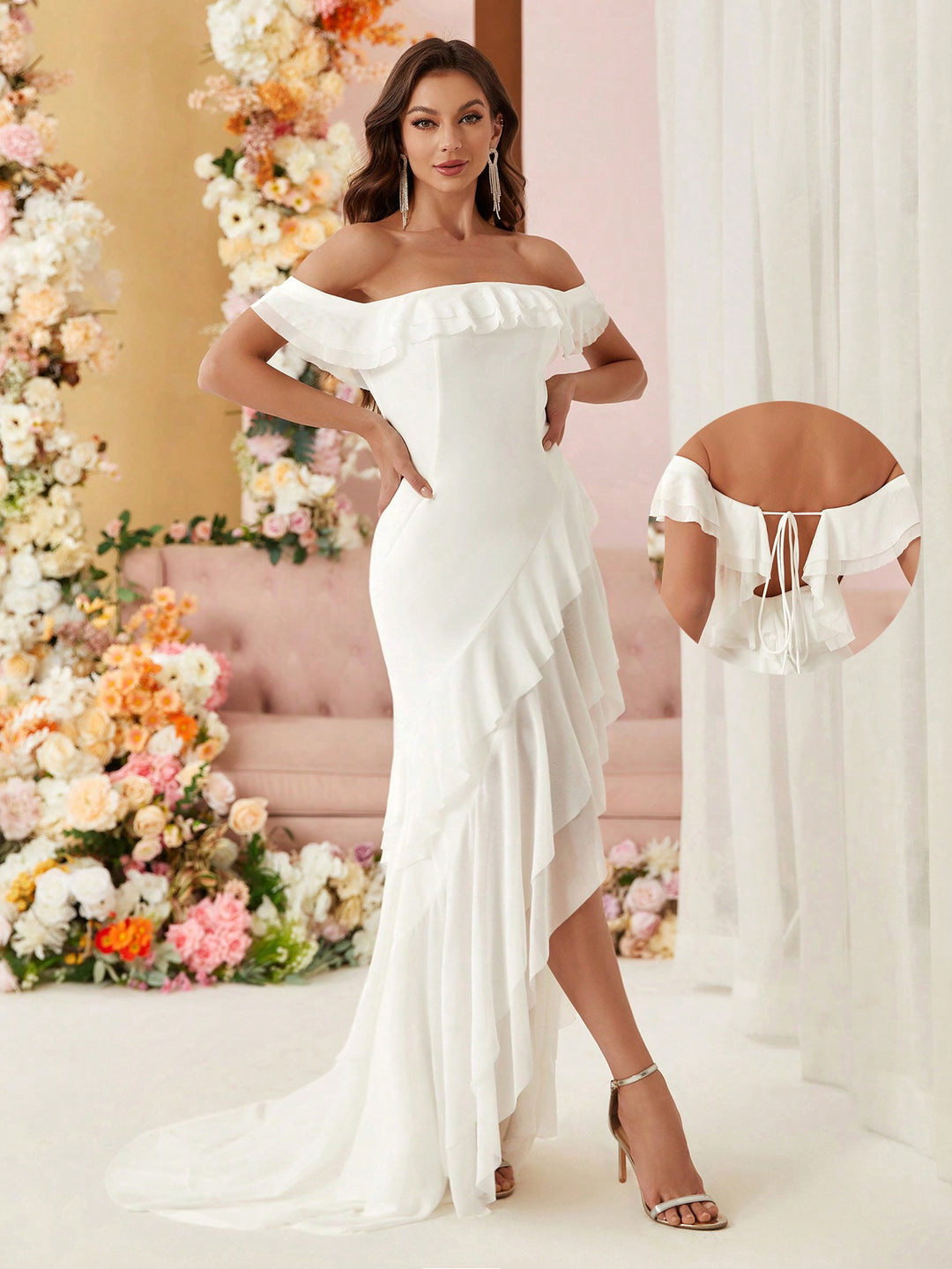 Rochie maxi SHEIN, alb