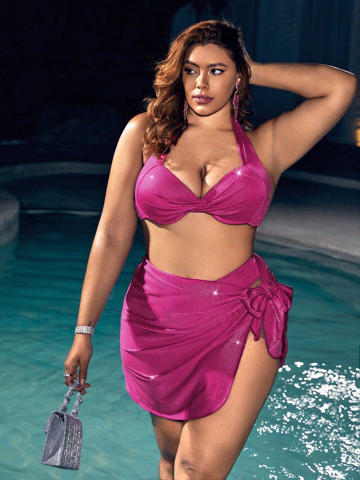 Set bikini de baie SHEIN, roz
