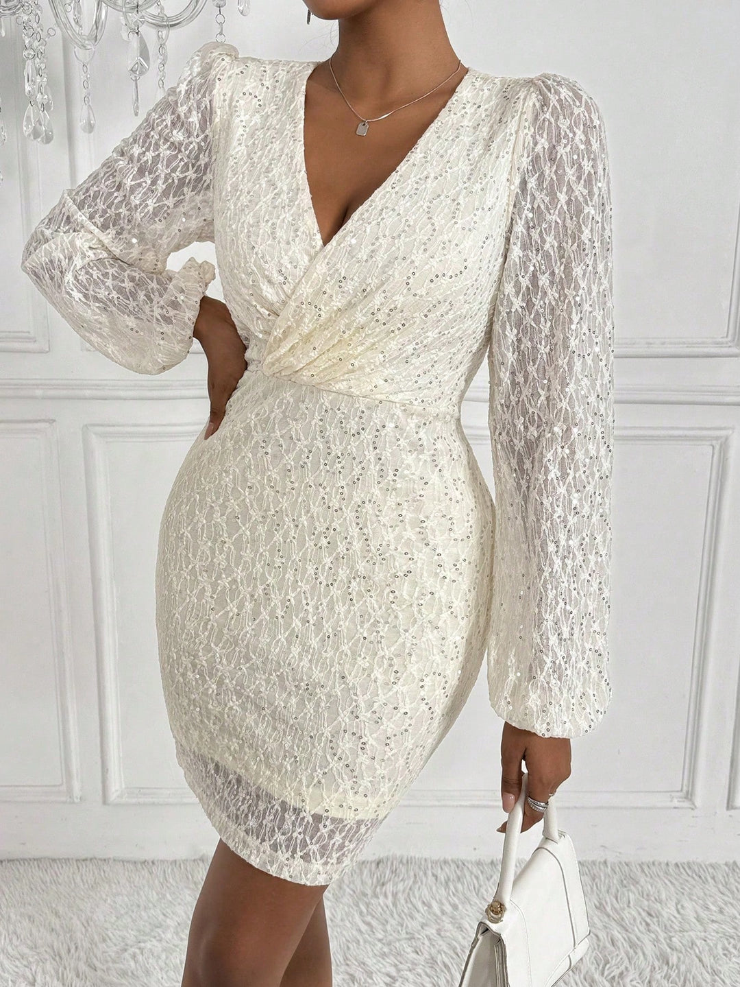 Rochie mini SHEIN, crem