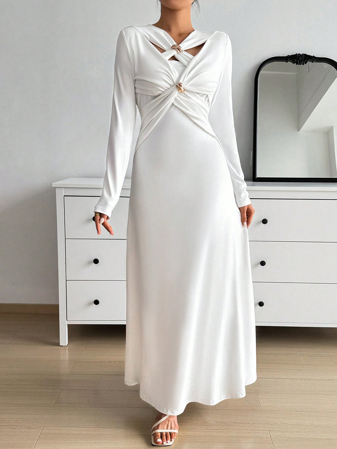 Rochie maxi SHEIN, alb