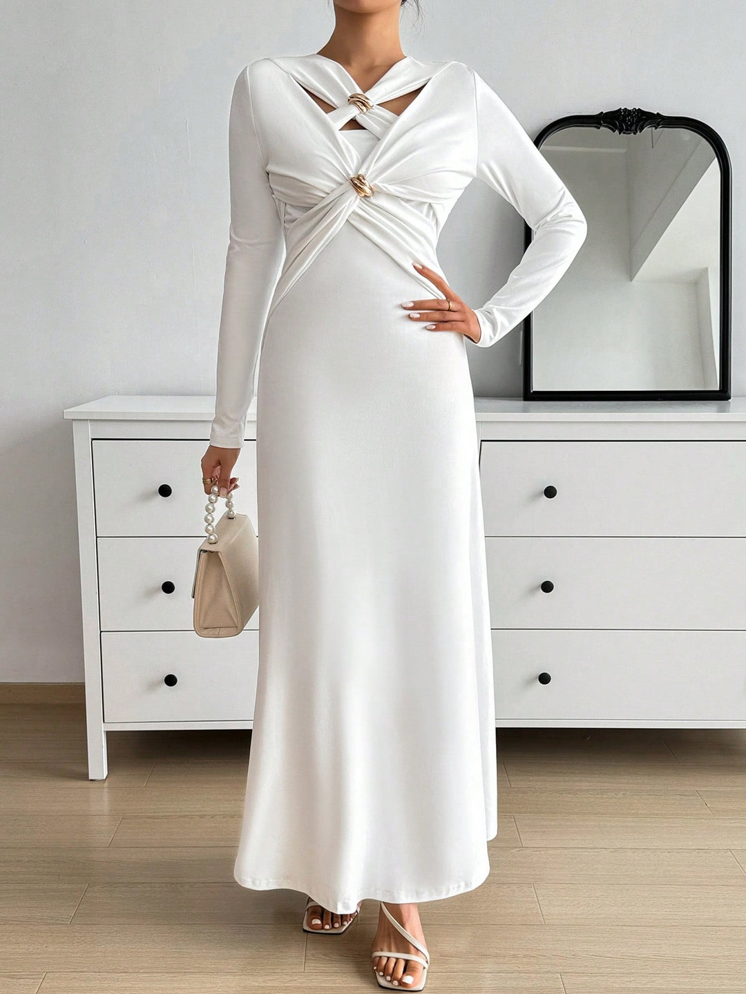 Rochie maxi SHEIN, alb