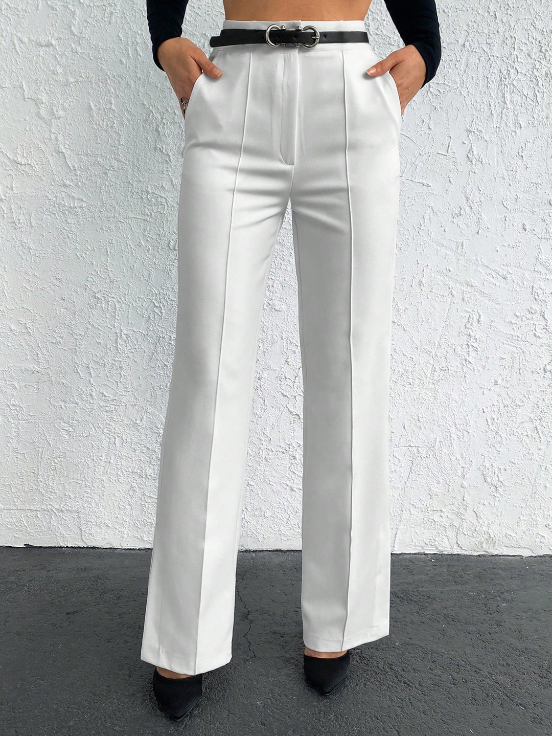 Pantaloni SHEIN, alb