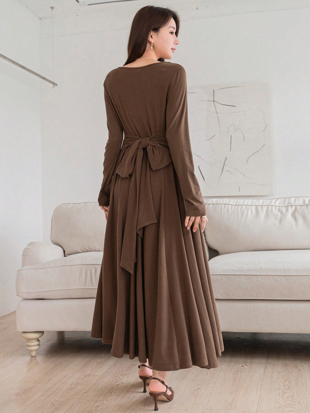 Rochie maxi SHEIN, maro
