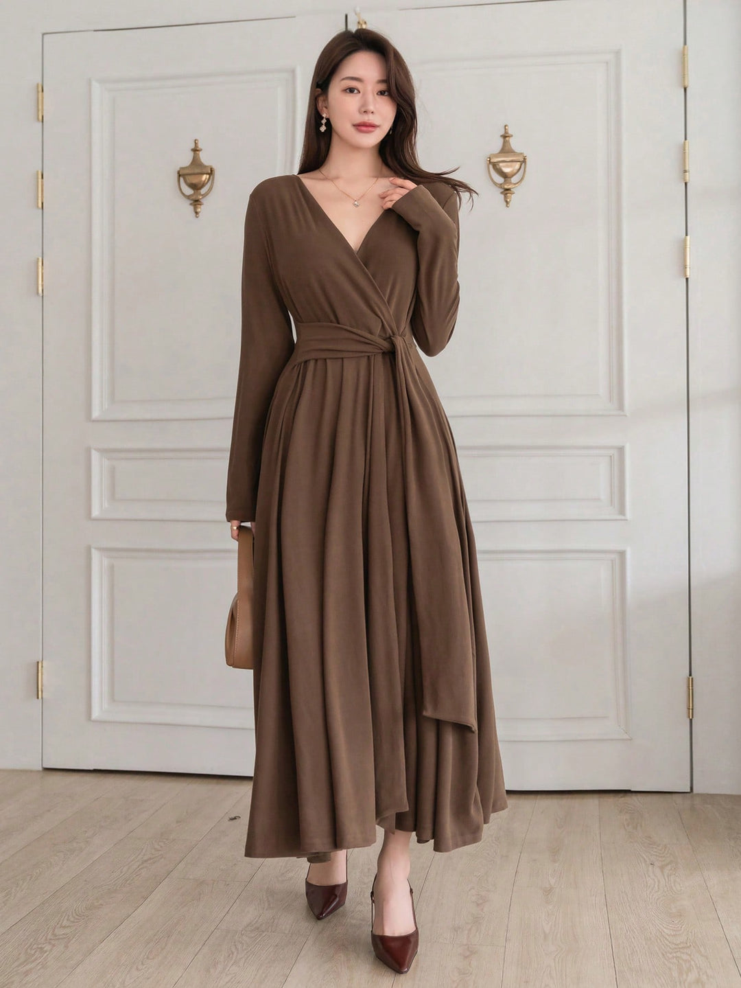 Rochie maxi SHEIN, maro