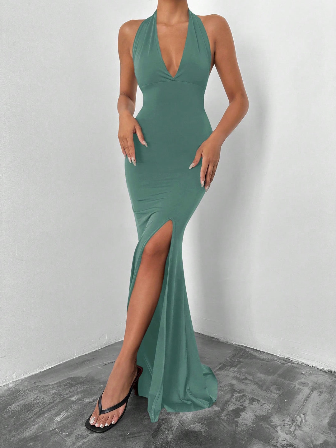 Rochie maxi SHEIN, verde