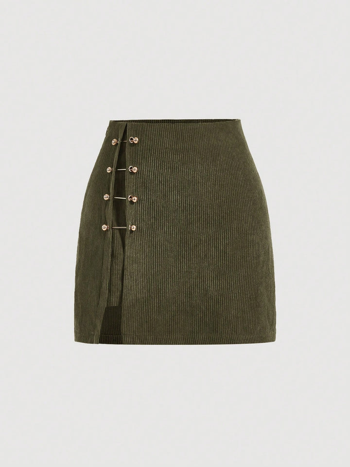 Fustă mini SHEIN, kaki