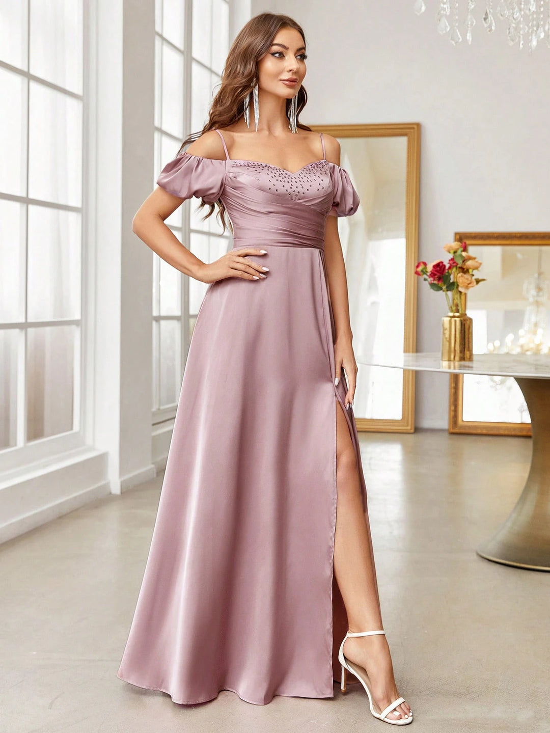 Rochie maxi SHEIN, roz