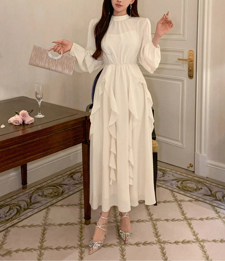 Rochie maxi DAZY by Shein, crem