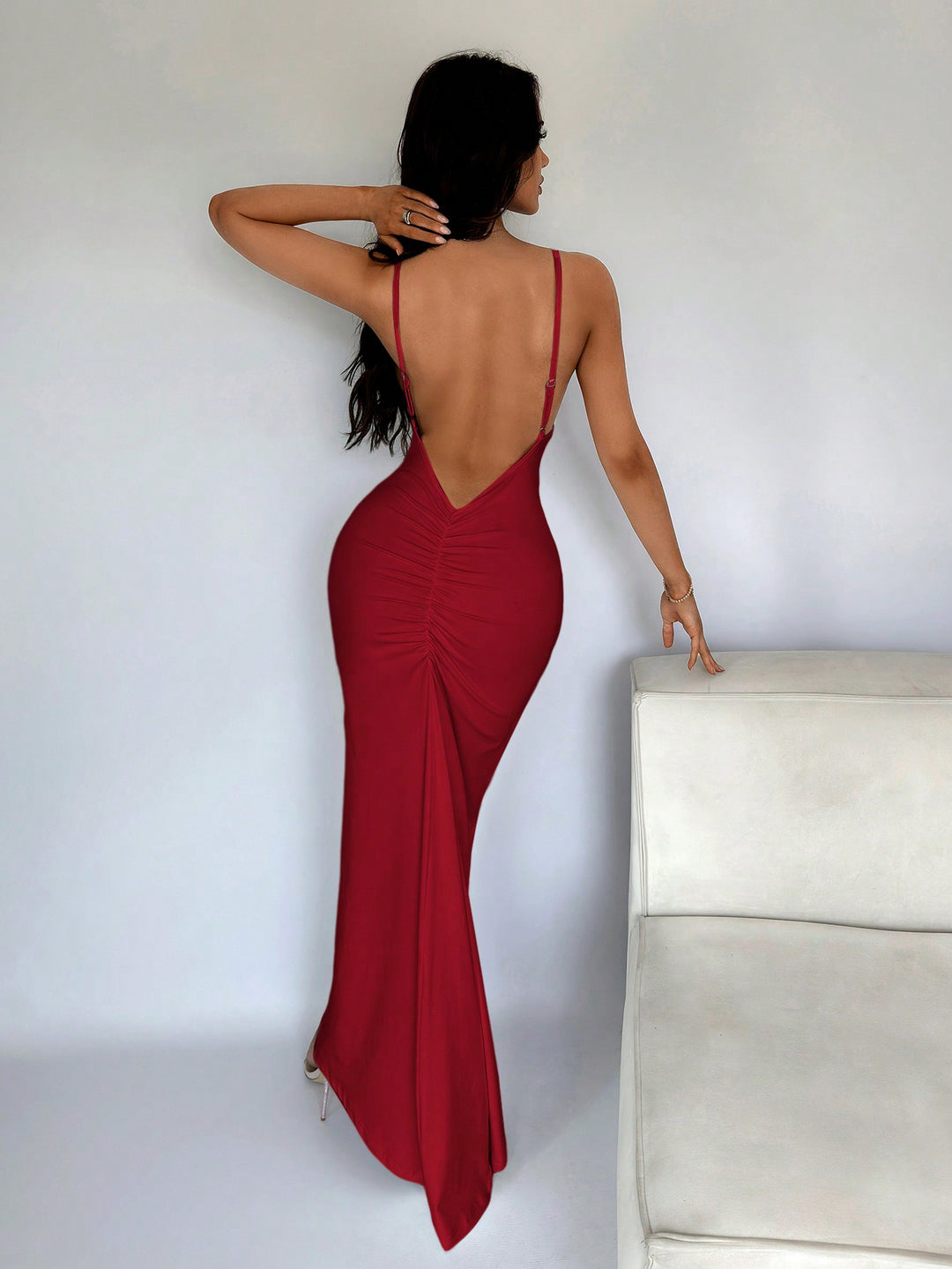 Rochie maxi SHEIN, vișiniu