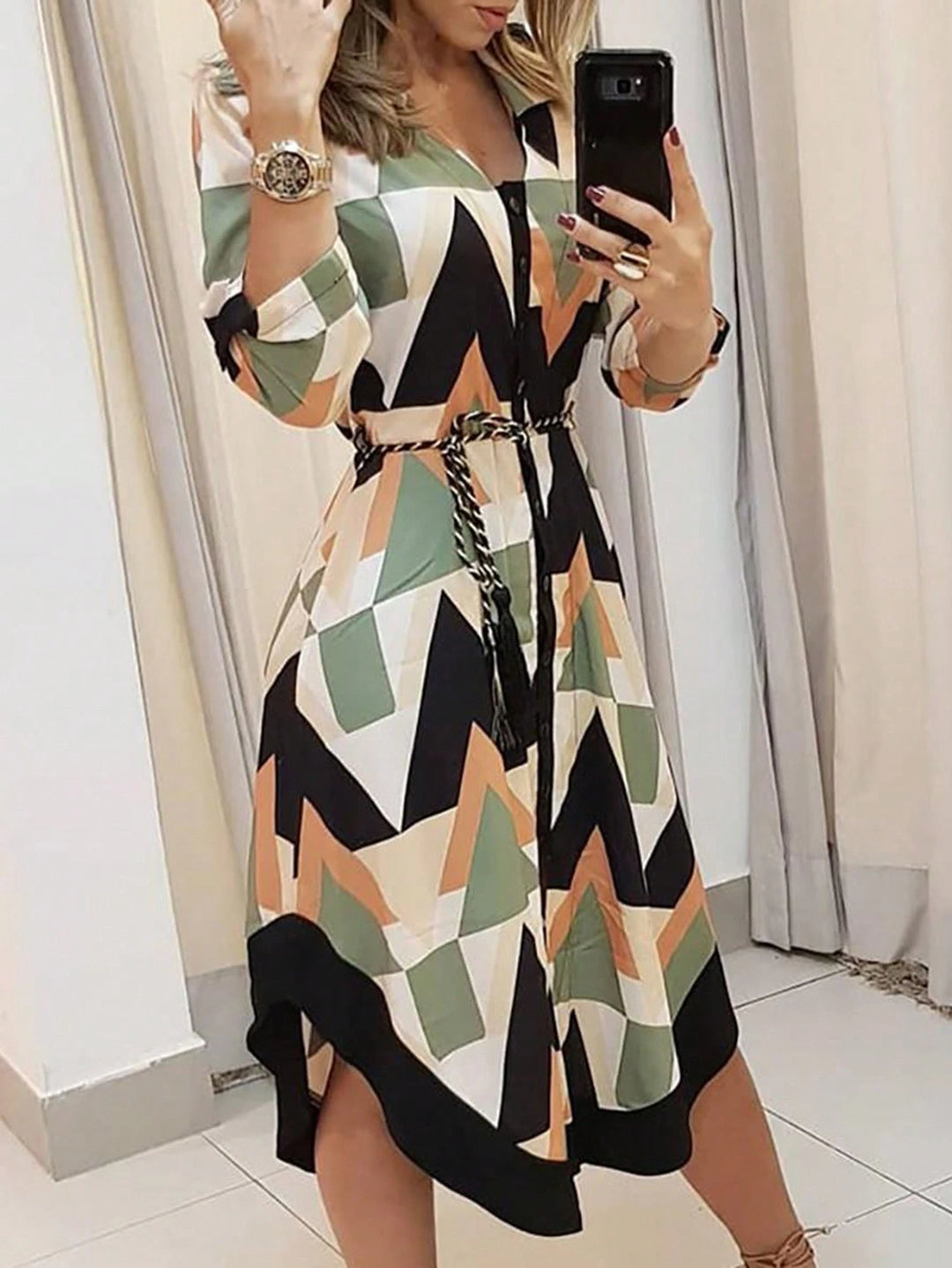 Rochie midi SHEIN, mix culori