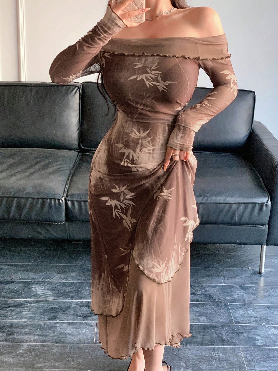 Rochie maxi SHEIN, maro