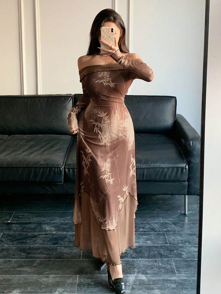 Rochie maxi SHEIN, maro