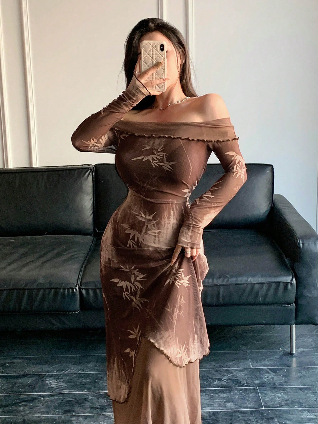 Rochie maxi SHEIN, maro