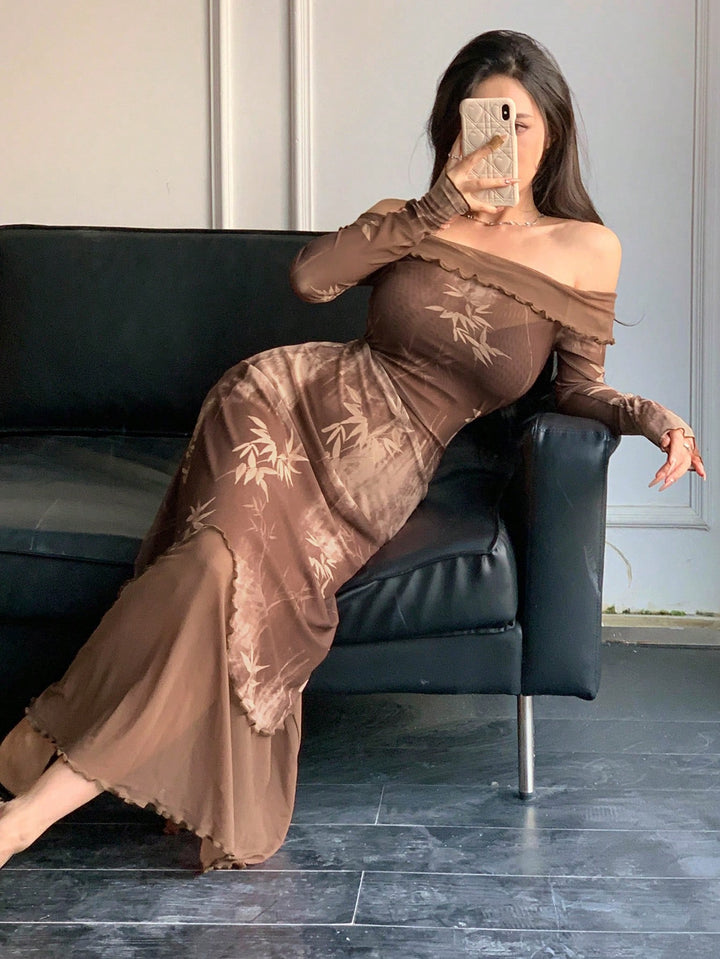 Rochie maxi SHEIN, maro