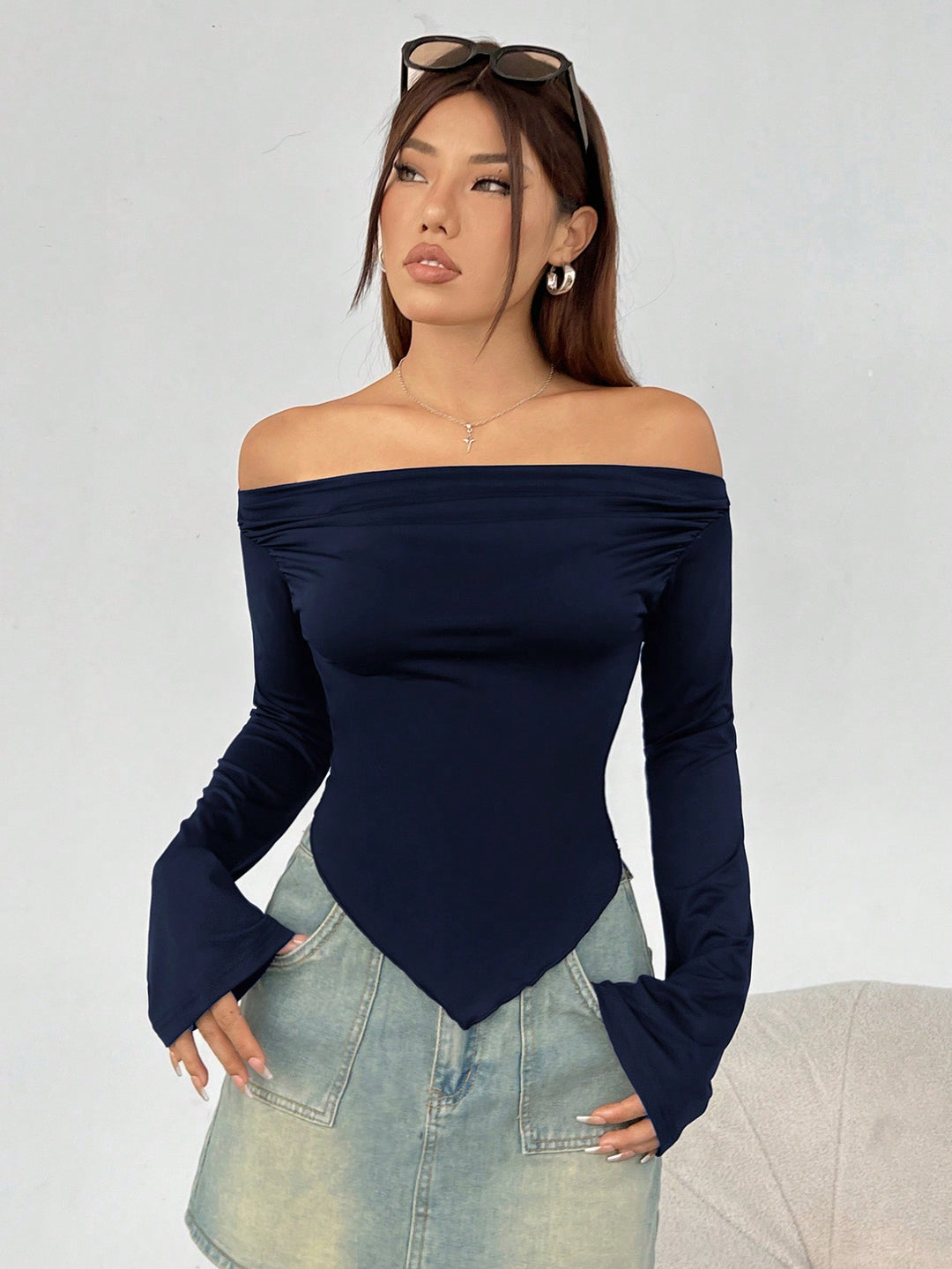 SHEIN blúz, kék
