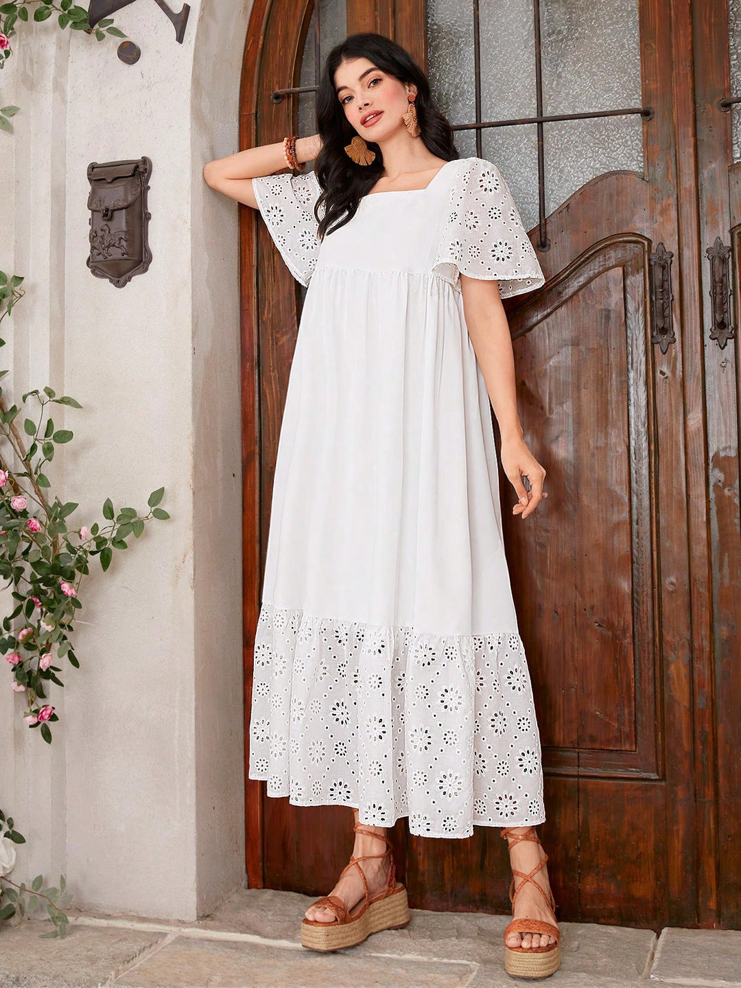 Rochie maxi SHEIN, alb