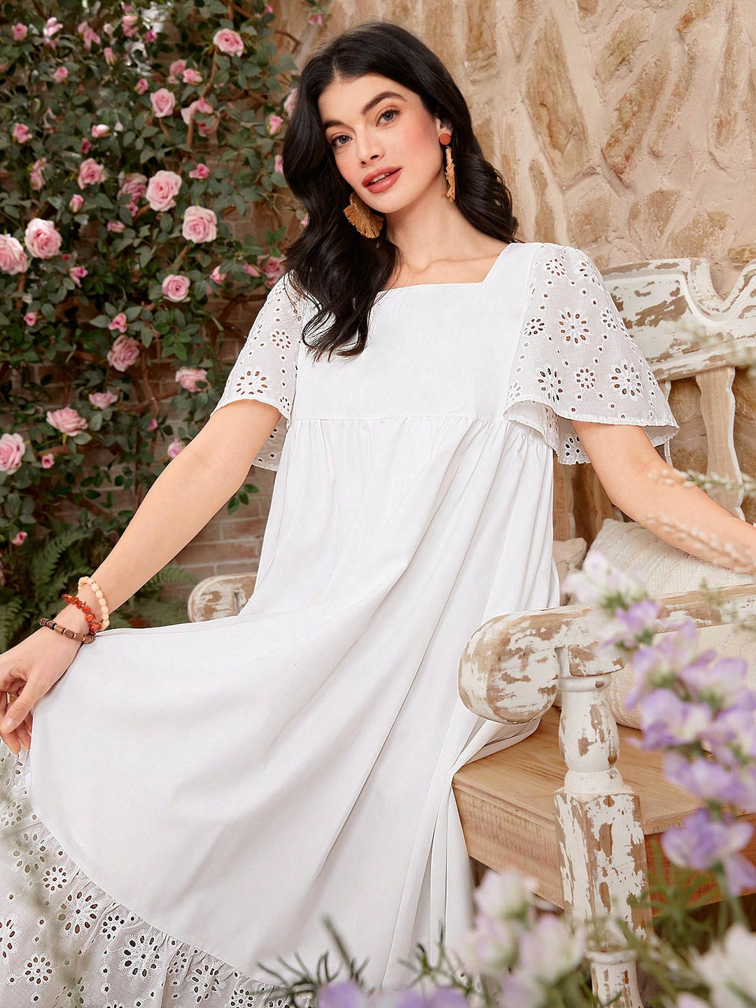 Rochie maxi SHEIN, alb