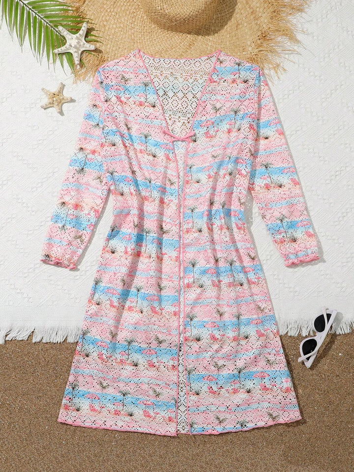 Cardigan de plajă SHEIN, mix culori