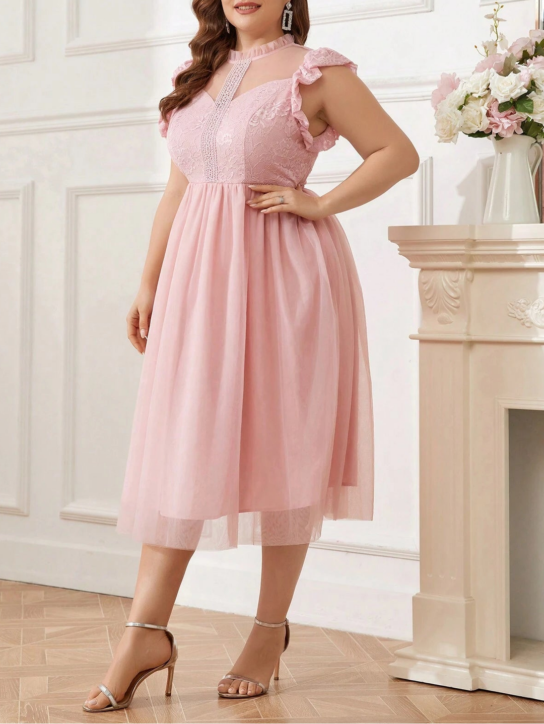 Rochie midi SHEIN, roz