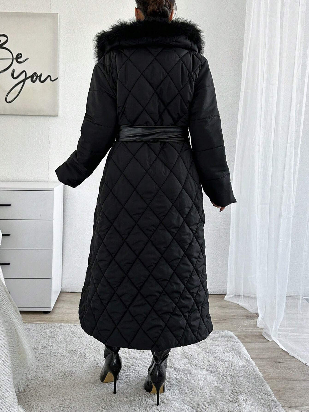 Geacă lungă SHEIN, negru