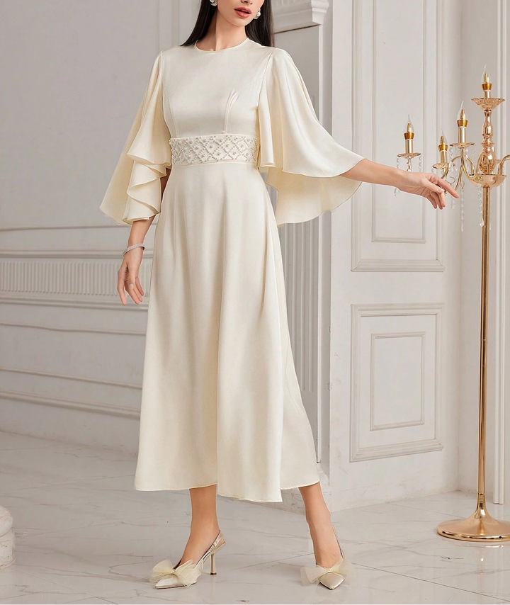 Shein maxi ruha, krém