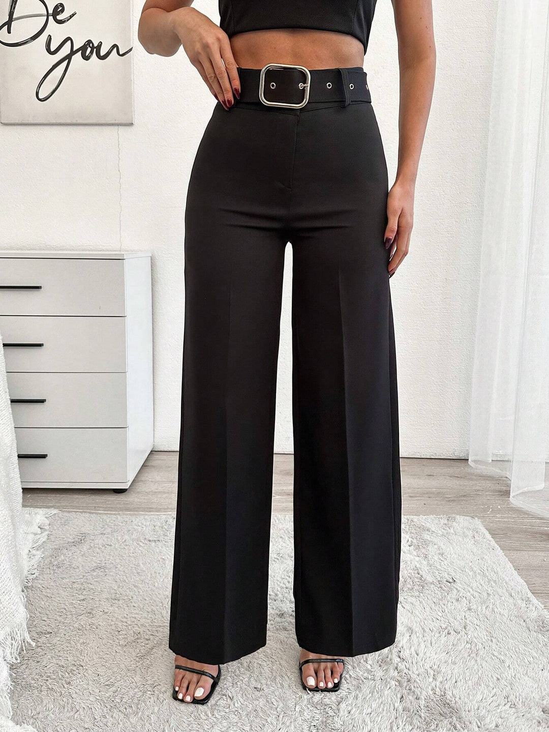 Shein Curve+ nadrág, fekete