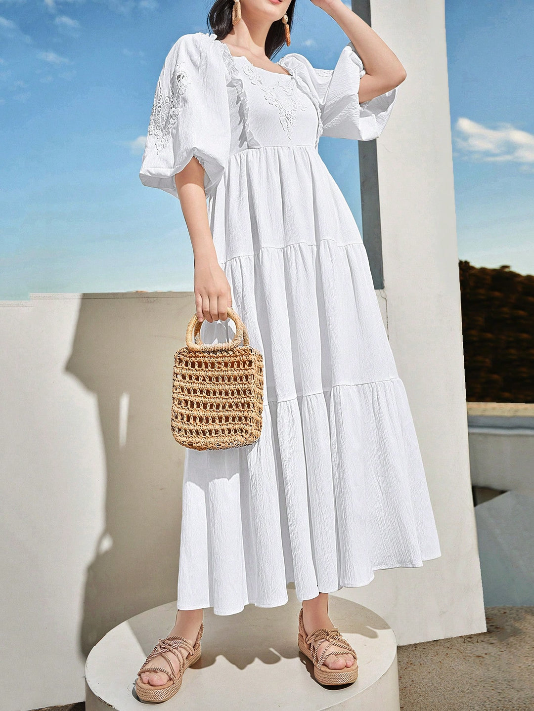 Rochie maxi SHEIN, alb