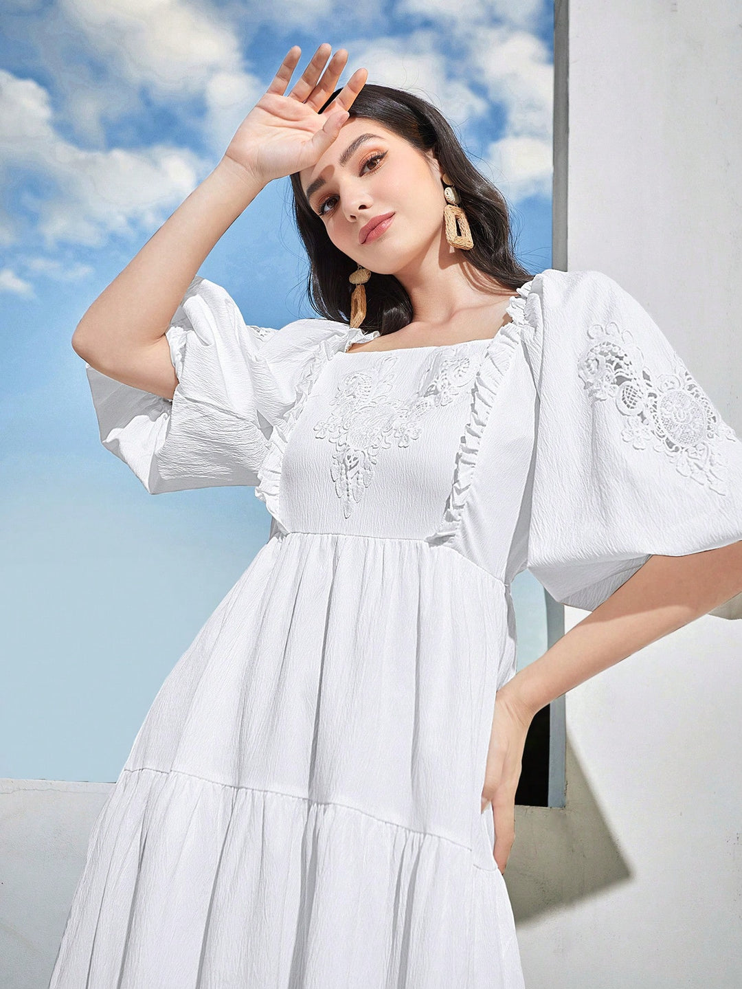 Rochie maxi SHEIN, alb