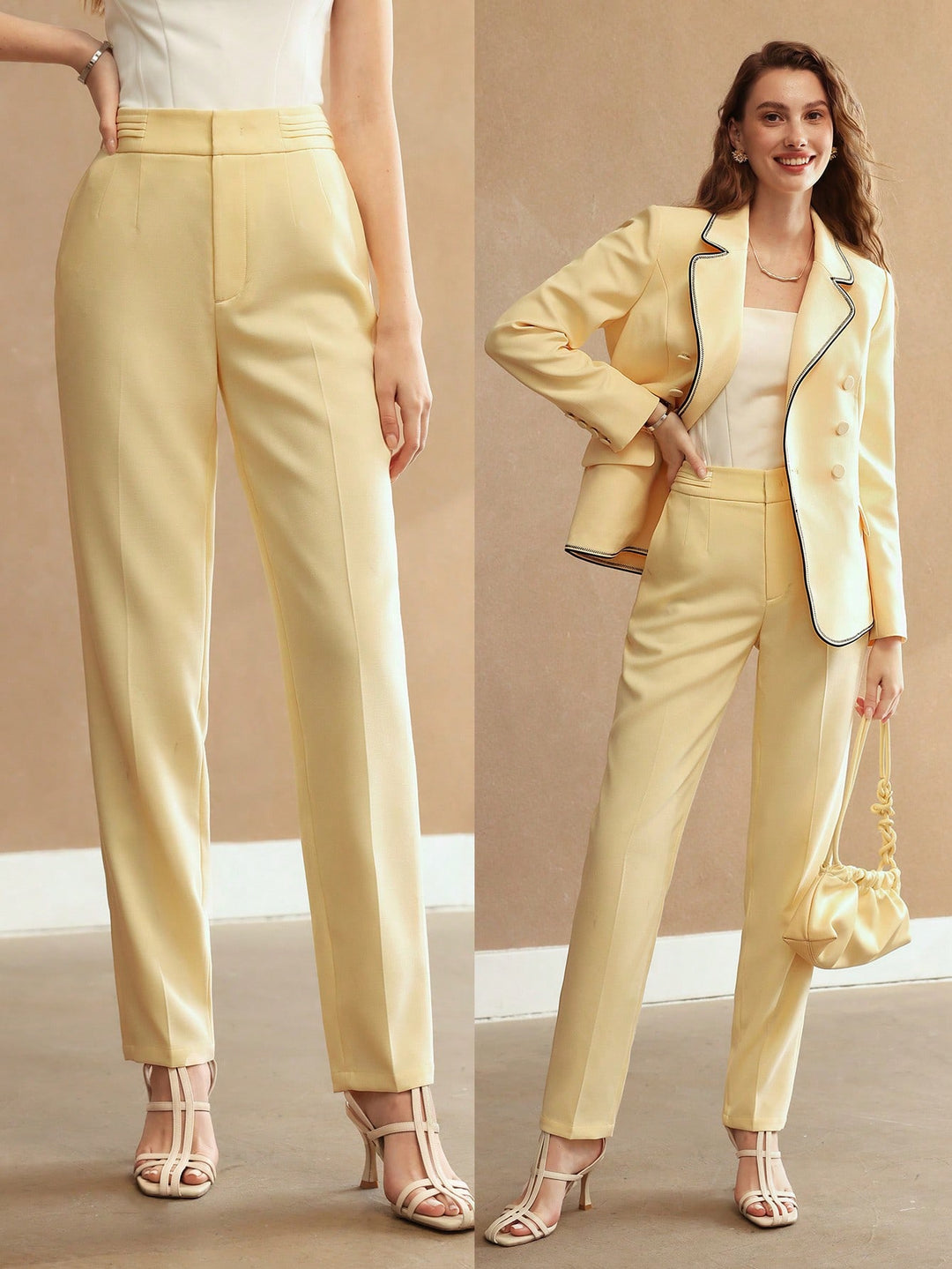 Pantalon SHEIN, galben