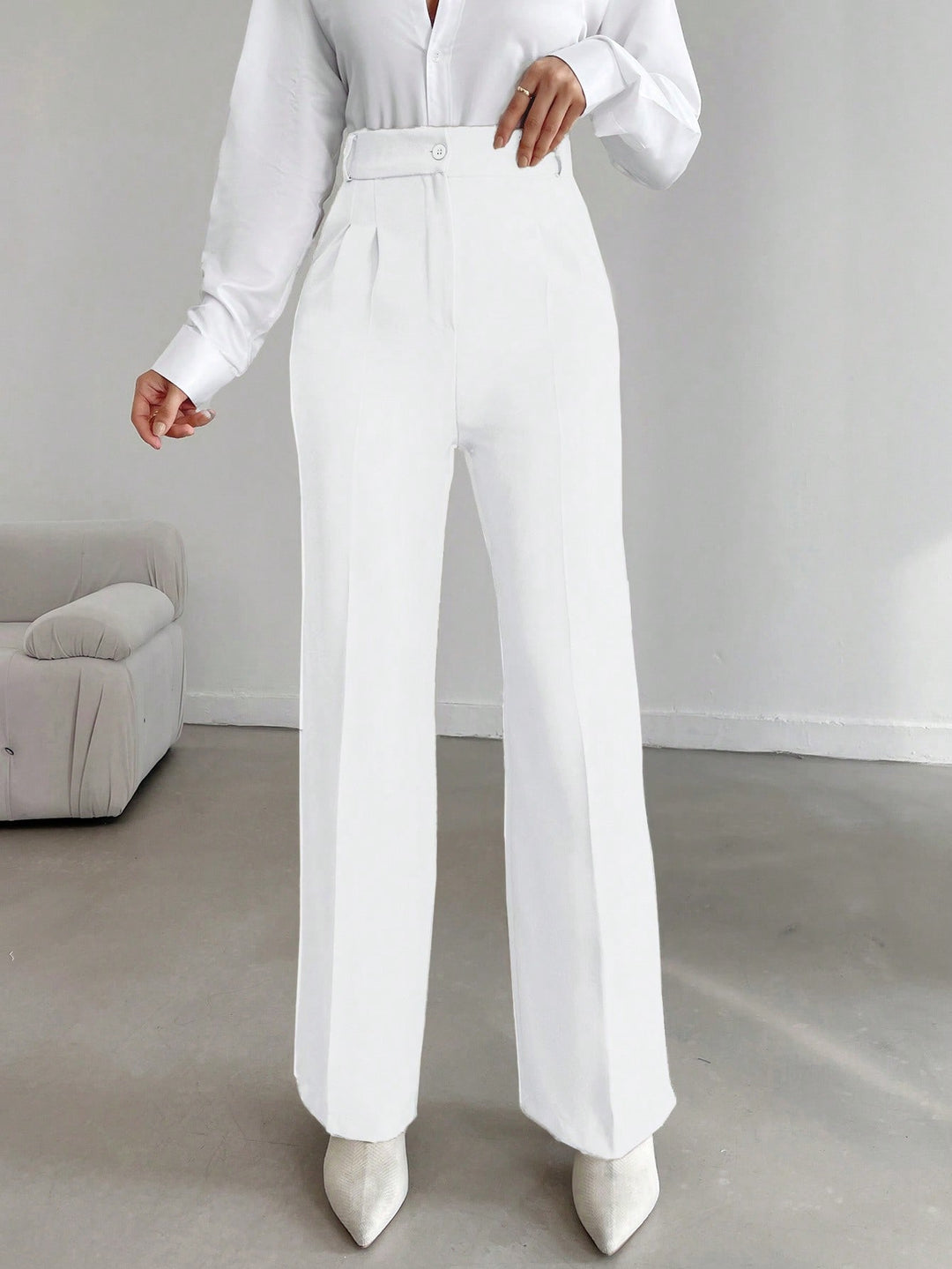 Pantalon SHEIN, alb