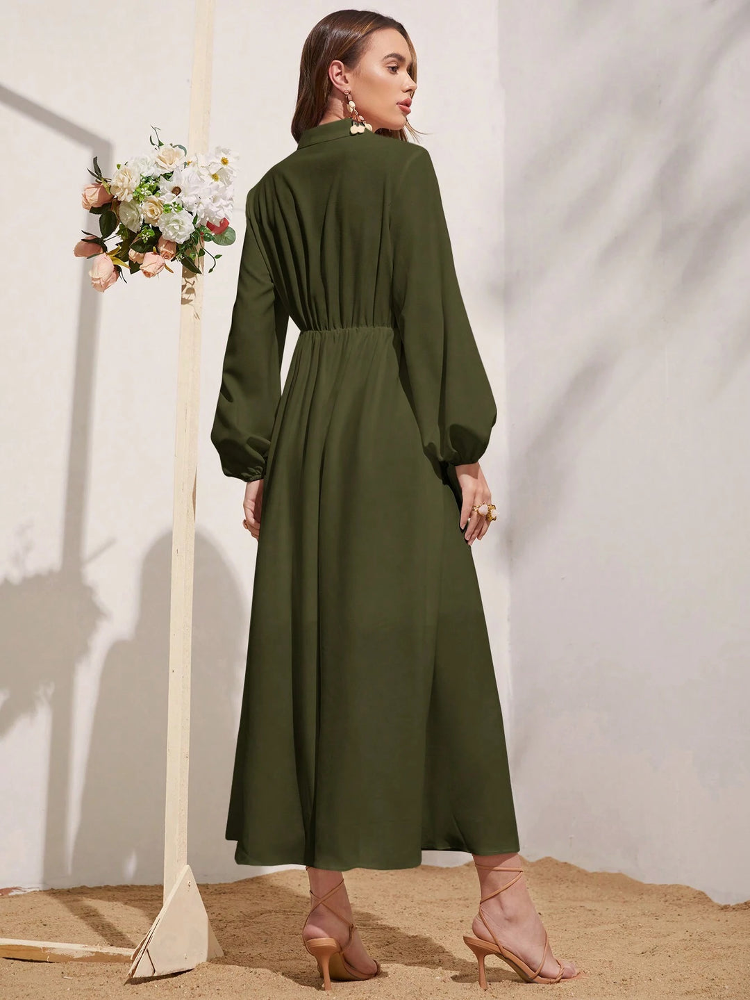 Rochie maxi SHEIN, kaki