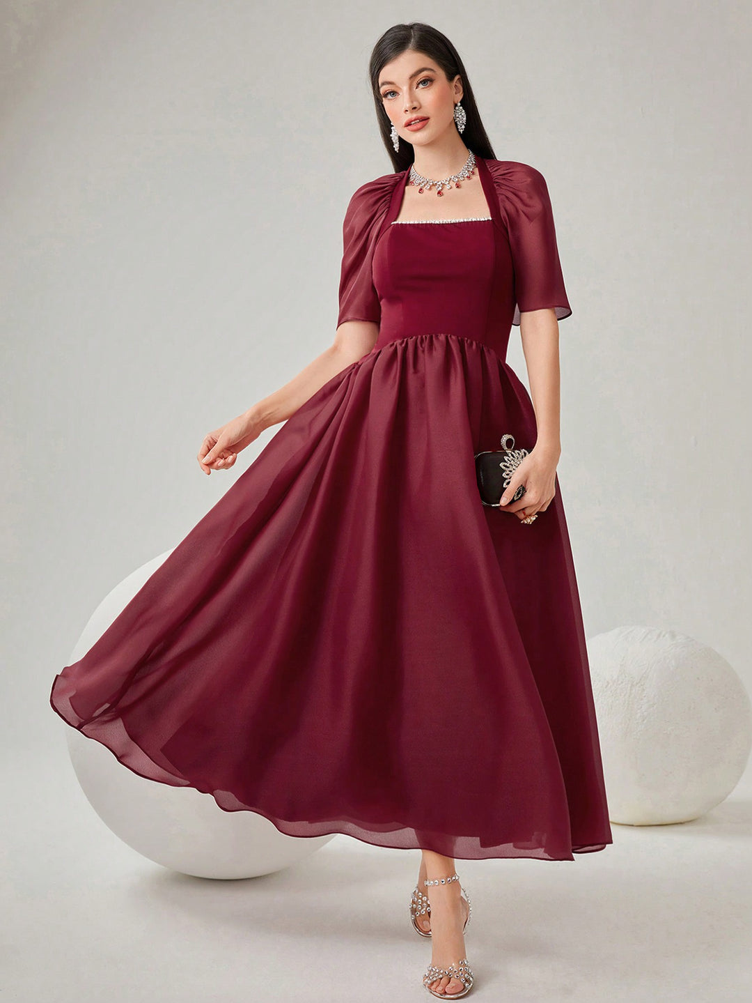 Rochie maxi SHEIN, vișiniu
