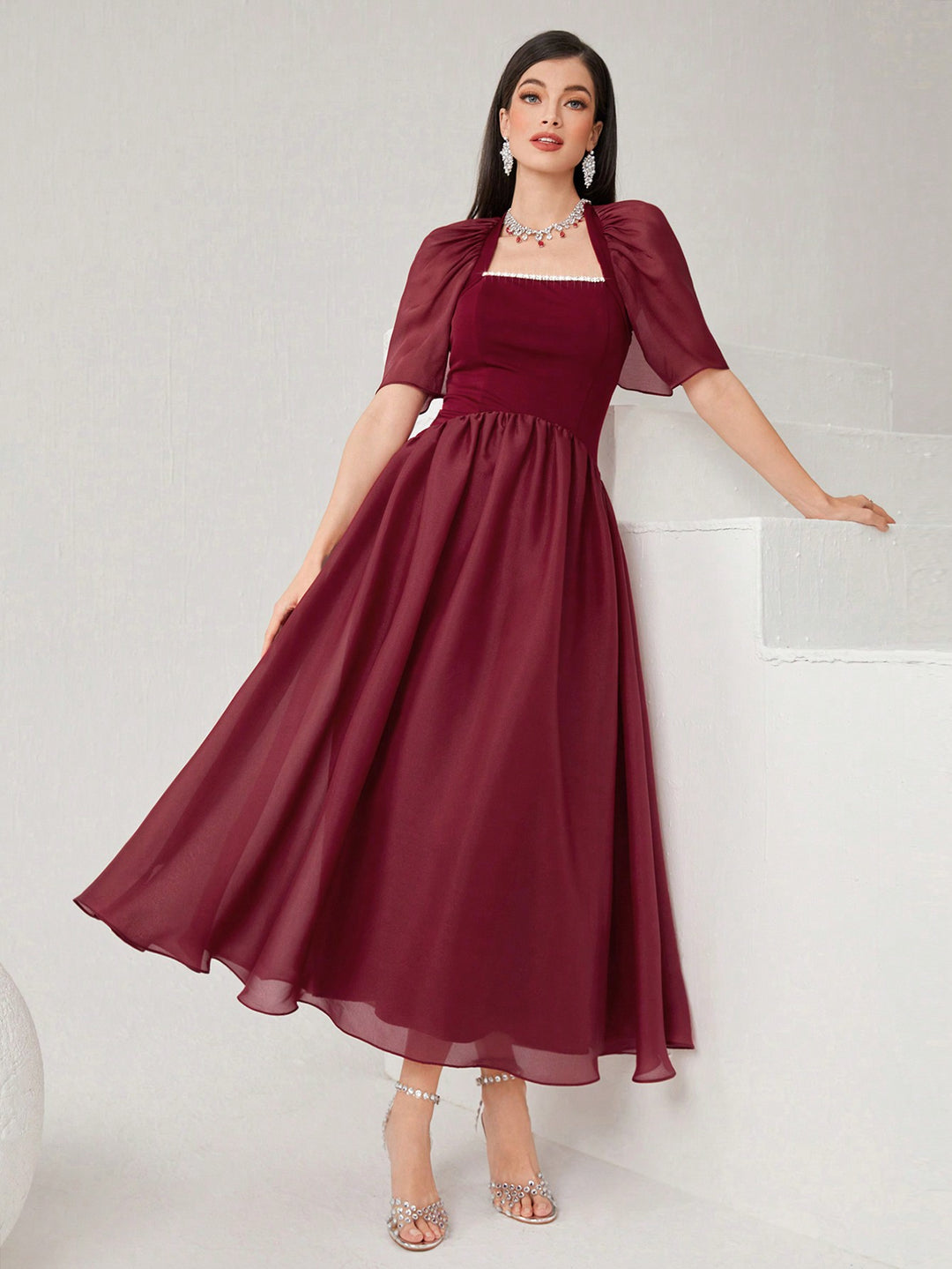 Rochie maxi SHEIN, vișiniu