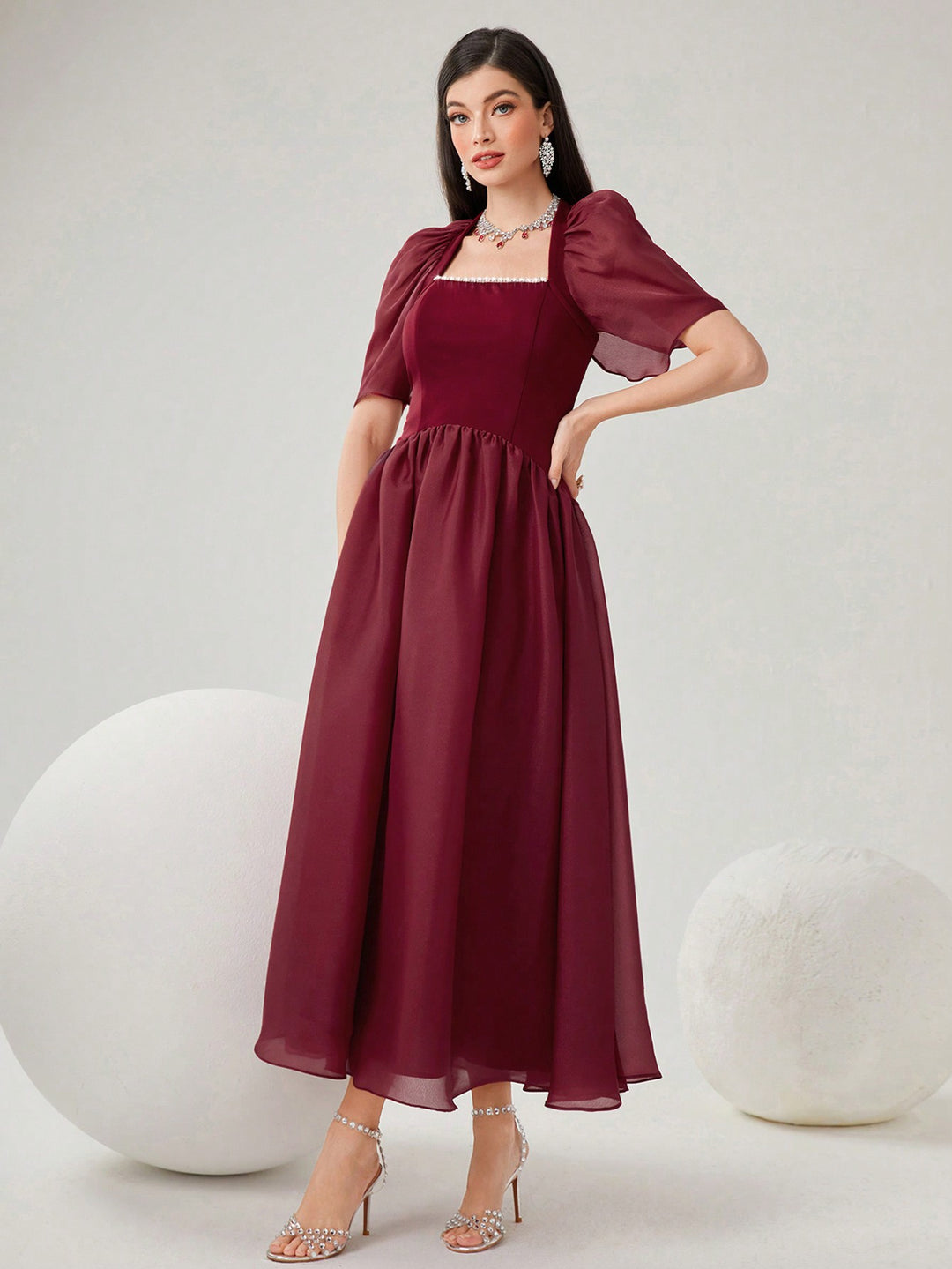 Rochie maxi SHEIN, vișiniu
