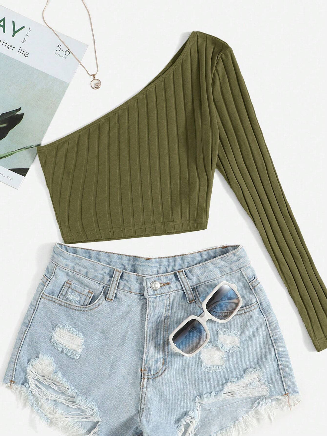 Top SHEIN, kaki