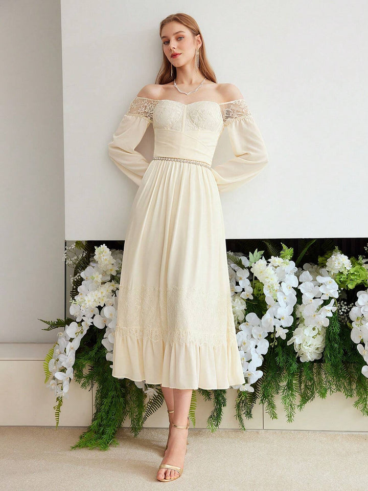 Rochie maxi SHEIN, crem