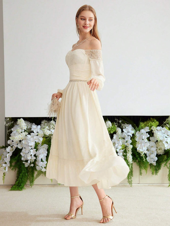 Rochie maxi SHEIN, crem