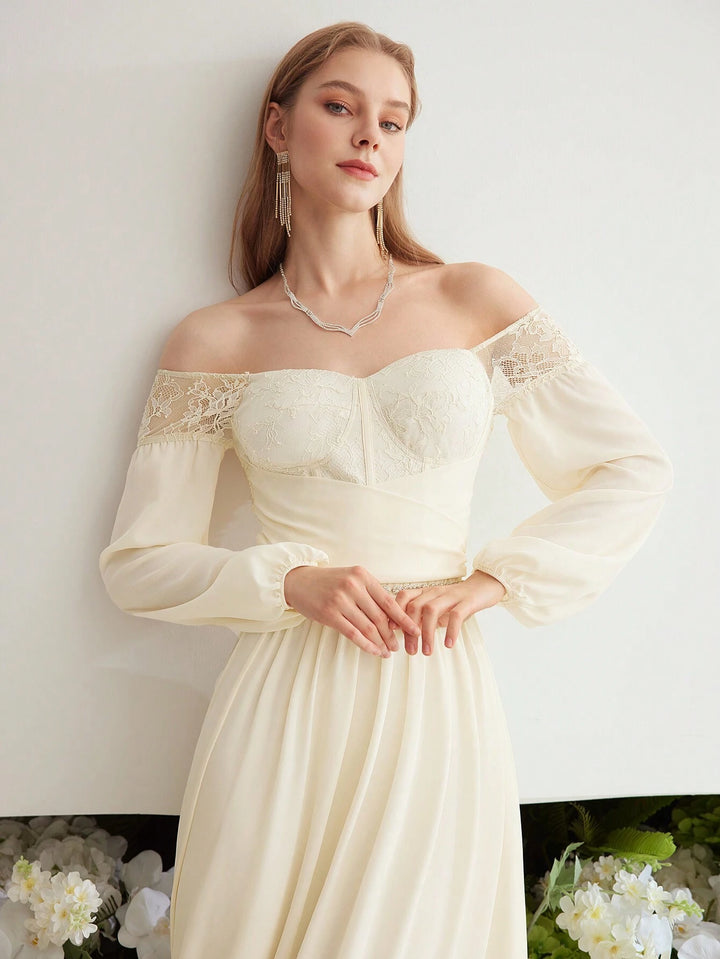 Rochie maxi SHEIN, crem