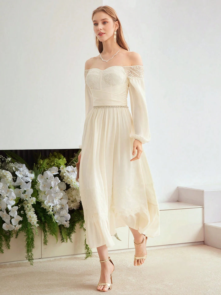 Rochie maxi SHEIN, crem