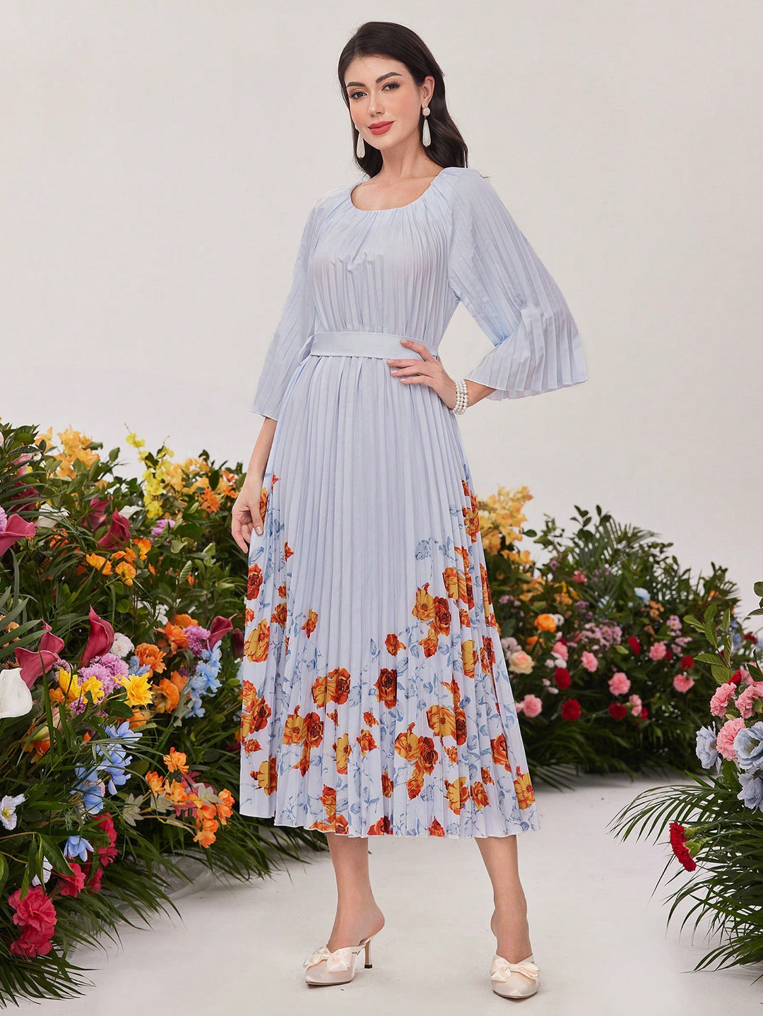 Rochie maxi SHEIN, mix culori
