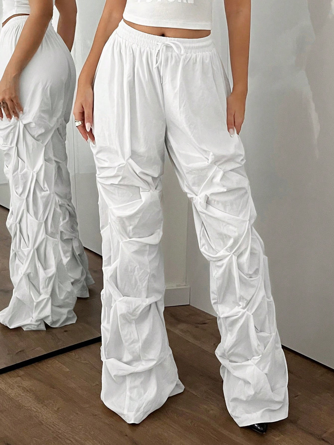 Pantaloni SHEIN, alb
