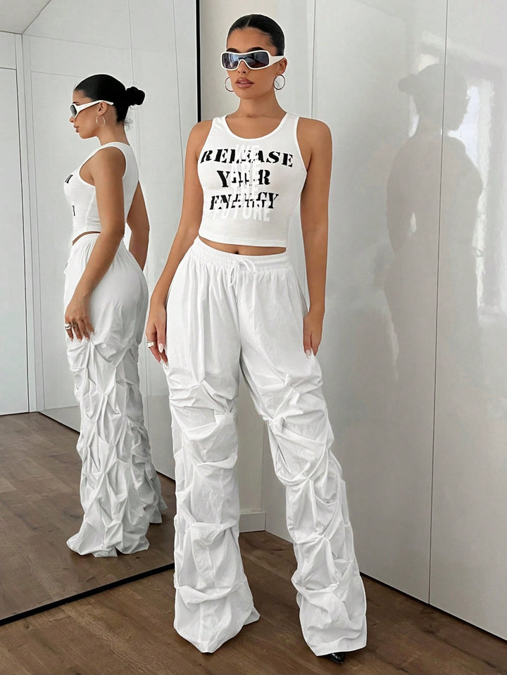 Pantaloni SHEIN, alb