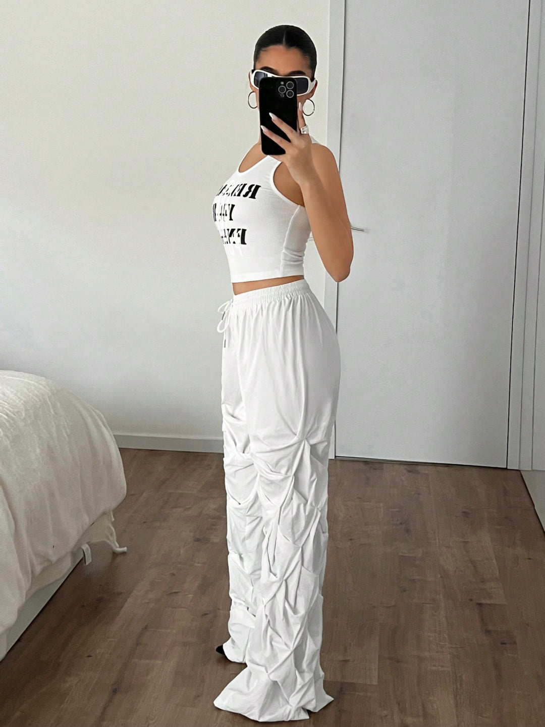 Pantaloni SHEIN, alb