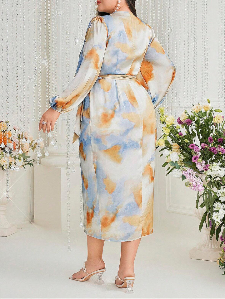 Rochie midi Shein Curve+, mix culori