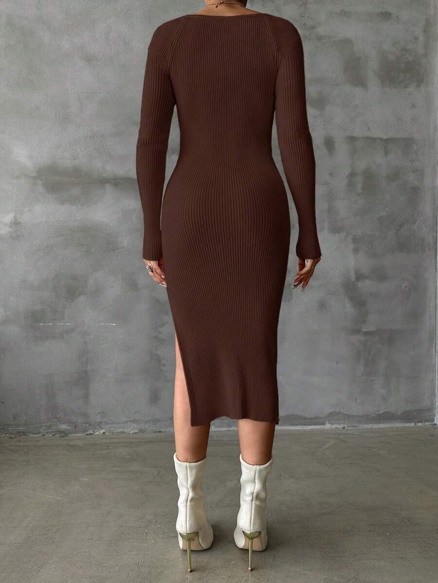 Rochie midi SHEIN, maro
