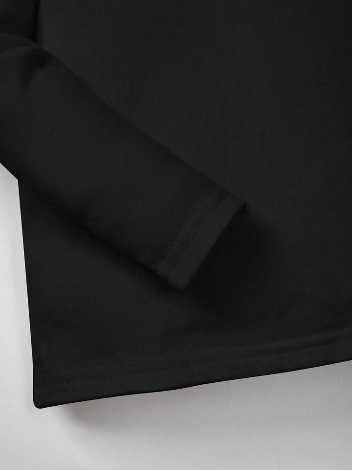 Tricou cu mânecă lungă SHEIN, negru