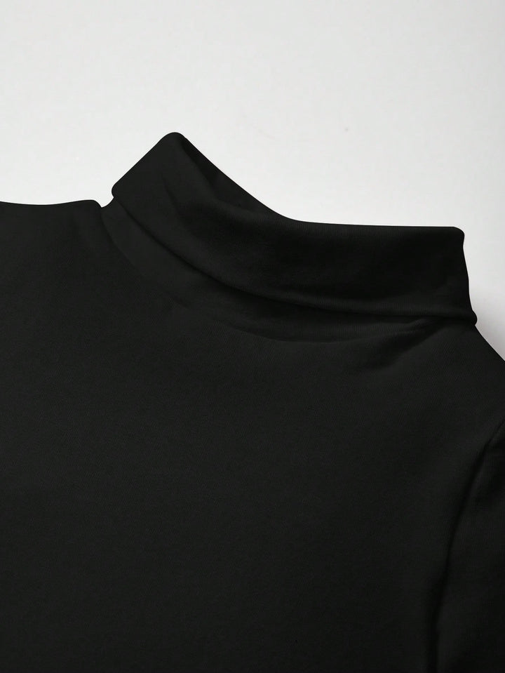 Tricou cu mânecă lungă SHEIN, negru