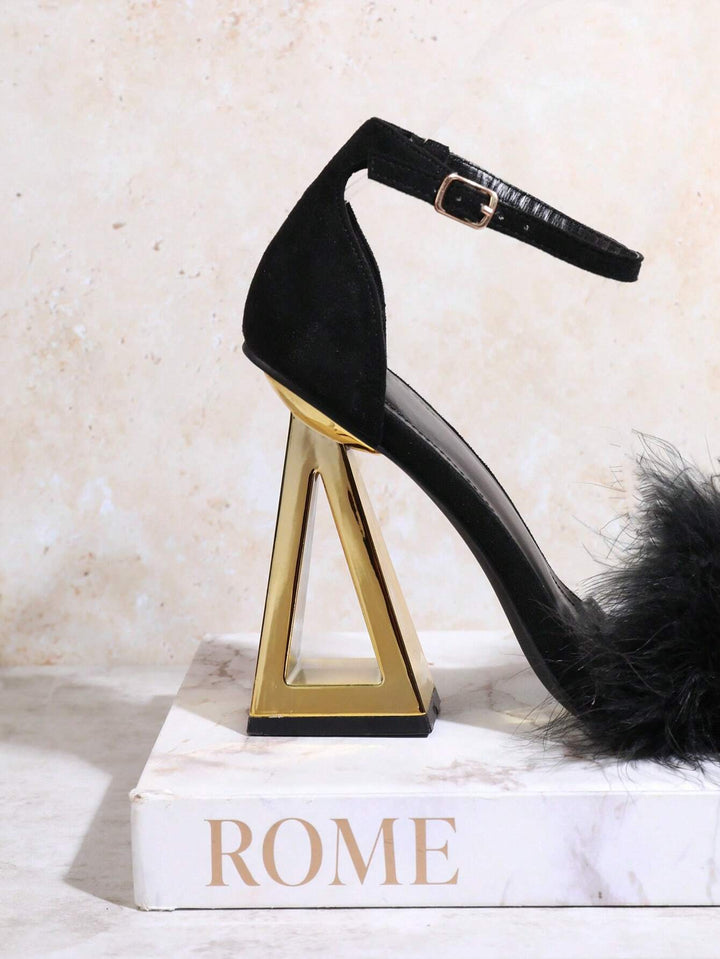 Sandale cu toc SHEIN, negru