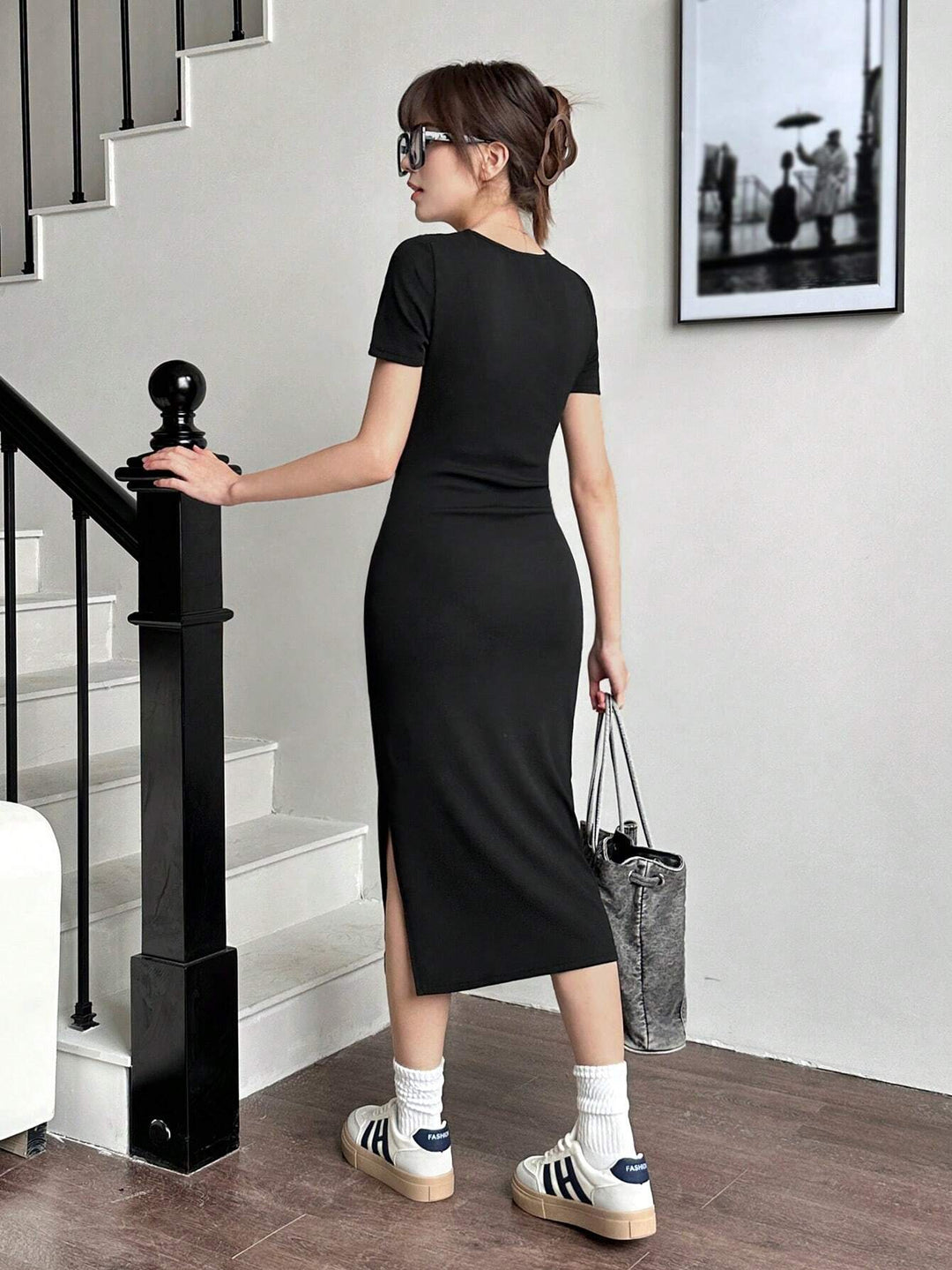 Rochie midi SHEIN, negru