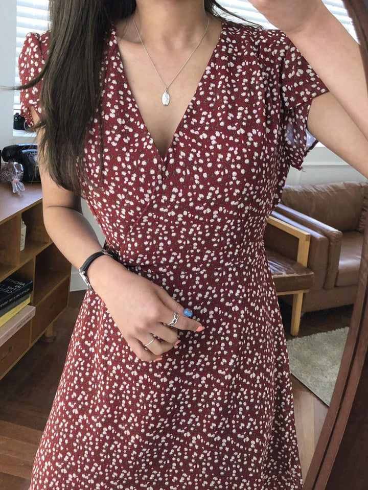 Shein mini ruha, bordó